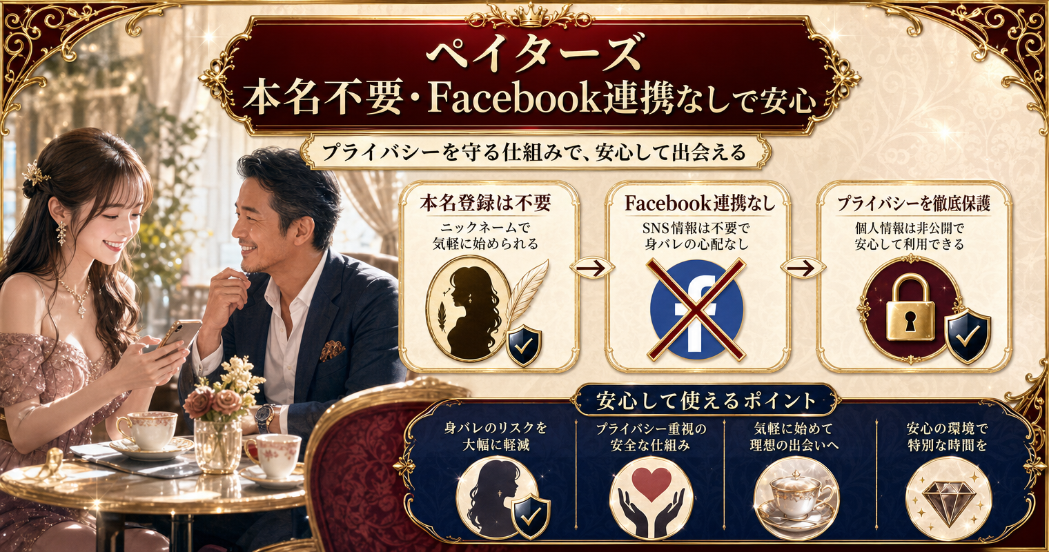 第2位：ペイターズ、本名不要・Facebook連携なしで安心