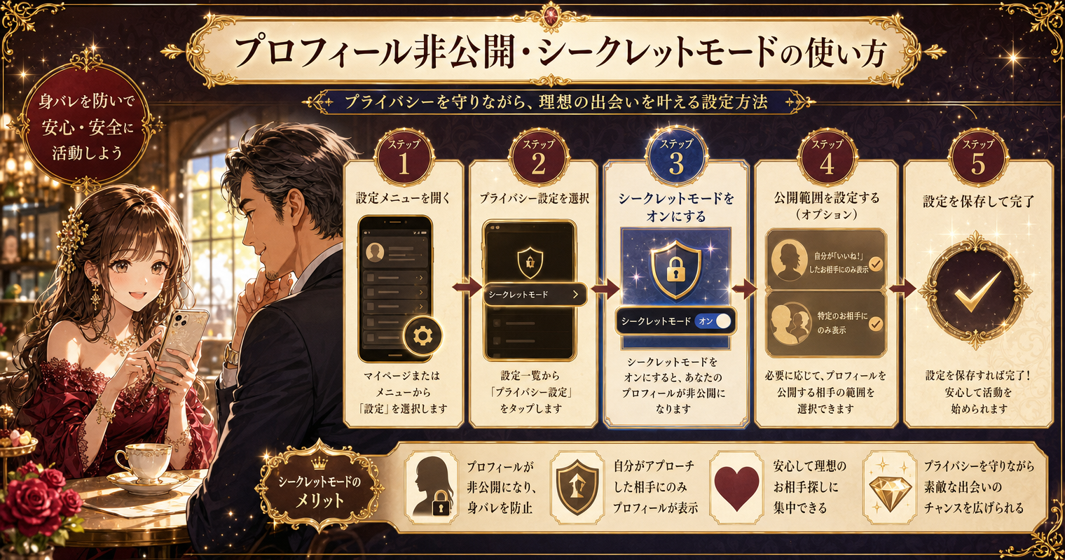 プロフィール非公開・シークレットモードの使い方