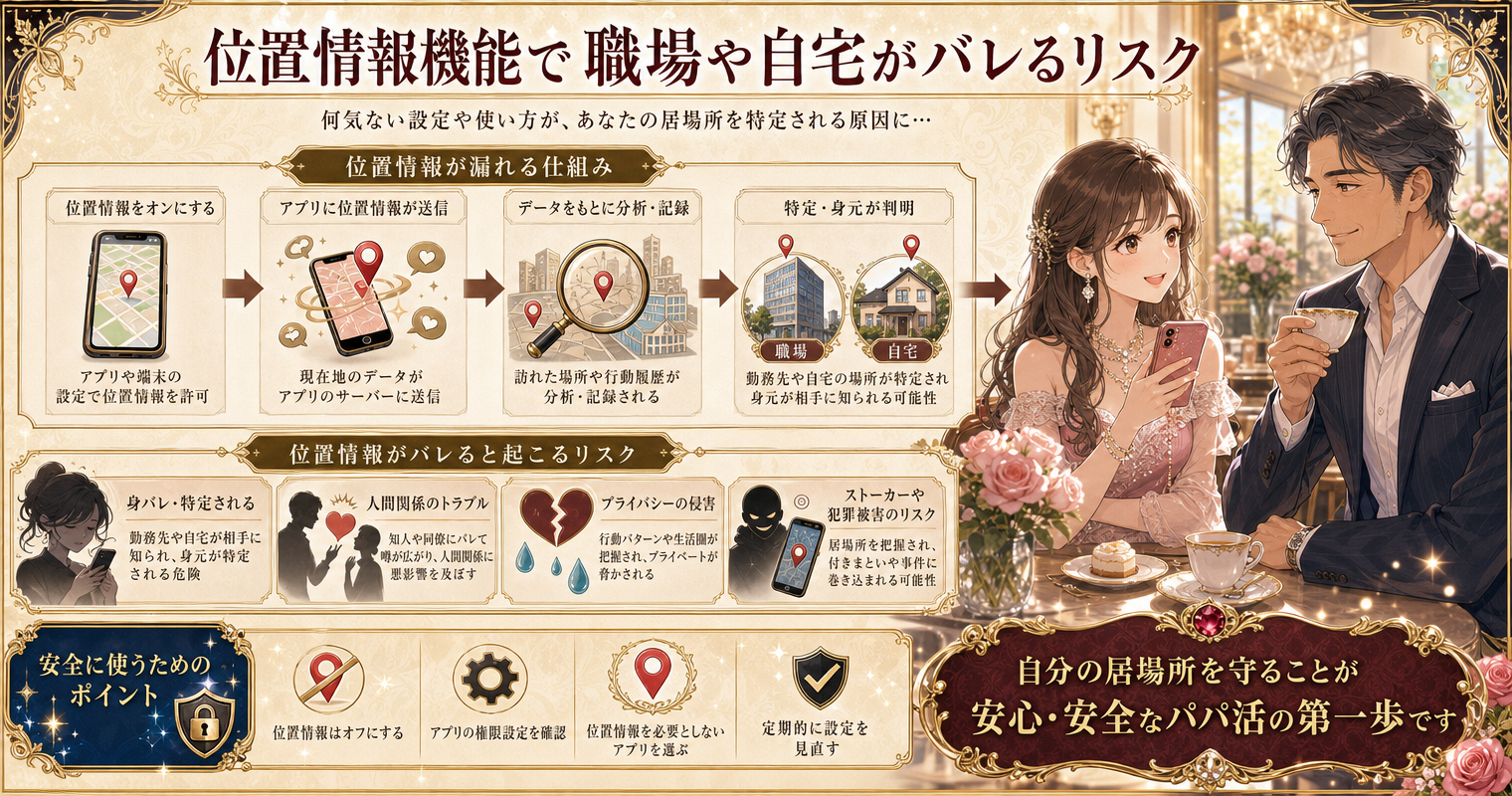 位置情報機能で職場や自宅がバレるリスク
