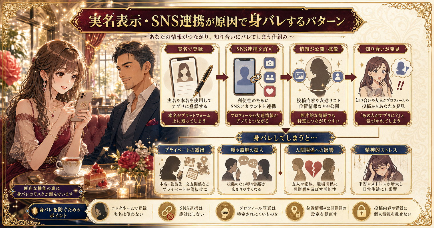 実名表示・SNS連携が原因で身バレするパターン