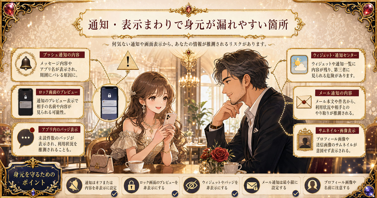 通知・表示まわりで身元が漏れやすい箇所